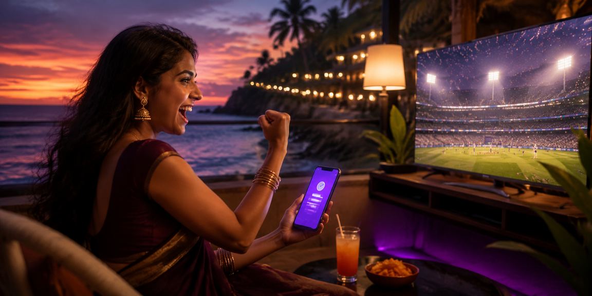 Excited players enjoy Teen Patti and sports betting at Goa beach setting