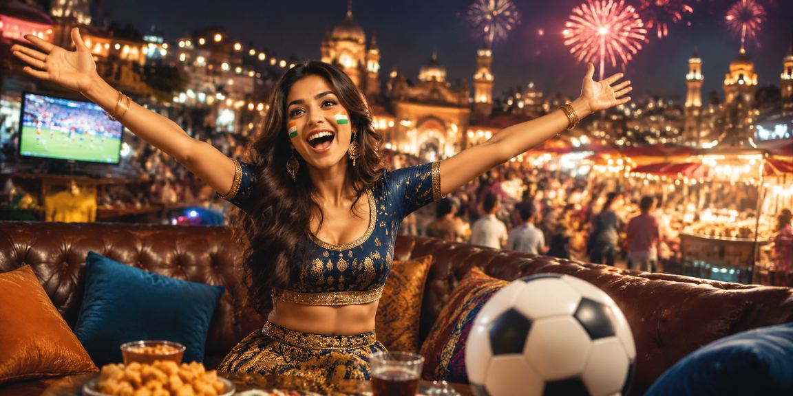 Football fans watch evening market football match in India